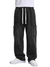 Jeans EMMIOL Baggy Straight Y2k para homens, perna larga, cinza, tamanho M