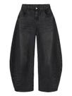Jeans EXLURA Womens Barrel Wide Leg Y2K Boyfriend Cinza Algodão