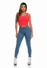Jeans Feminino Calça Skinny Média Clara Feminina Modelagem Perfeita Cos Alto Denim