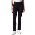 Jeans femininos Gloria Vanderbilt, cintura alta, perna reta, pretos 12