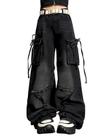 Jeans Hugboom Baggy Cargo Star para mulheres e meninas Y2k Black XXS Jeans Hugboom Baggy Cargo Star para mulheres e meninas Y2k Black XXS