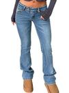 Jeans Justalwart Low Rise Flare para mulheres azuis, tamanho 12-14 Jeans Justalwart Low Rise Flare para mulheres azuis, tamanho 12-14