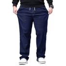 Jeans largos Djeanxa Plus Size para homens, cintura elástica, azul
