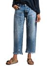 Jeans Mywinway Straight Leg, cintura alta, para mulheres, azuis