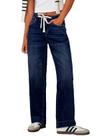 Jeans Sidefeel Zimbaplatinum Wide Leg, cintura alta, azul marinho