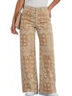 Jeans Tankaneo Baggy Wide Leg com estampa floral de cintura alta para mulheres