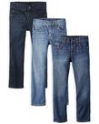 Jeans The Children's Place Boys Basic Straight Leg, pacote com 3