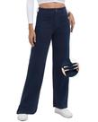 Jeans TONIRY Wide Leg para mulheres de cintura alta, azul escuro
