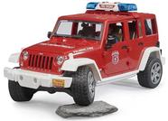 Jeep Wrangler Rubicon Bombeiros C/Figura Bruder 1/16 cor:Vermelha
