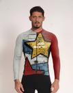 Jersey estrelas masculina manga longa
