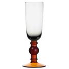 Jg.2 Taças p/Champanhe Vidro Fumê e Caramelo 190ml Fracalanza