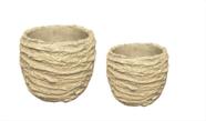 Jg 2 vasos de ceramica bege 2 pcs com texturas
