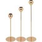 Jg.3 Peças Castiçal de Metal Dourado Home &amp Co