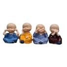 Jg 3 peças estatua monge resina 4cm x 3,5cm x 6,9cm
