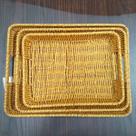 Jg 3pç bandeja plástico natural decorativa organizadora