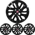 JG 4 Calota Cronos Aro 15 Black Piano com Emblema