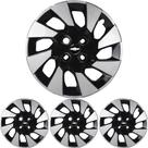 JG 4 Calota Onix 2014 15 16 Aro 15 Black Piano com Prata Metálico com Emblema JG 4 Calota Onix 2014 15 16 Aro 15 Black Piano com Prata Metálico com Emblema