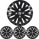 JG 4 Calota Saveiro G5 2009 10 11 Aro 14 Black Piano com Emblema