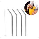 JG 4 Canudos Aço Inox Reutilizáveis c/ Escova p/Limpeza 21,5