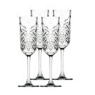 Jg.4 Taças p/Champagne de Vidro Transparente Timeless 175ml
