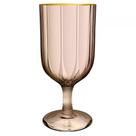 Jg 6 taca refinatto vidro caram borda ouro 330ml lhermitage