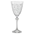 Jg.6 Taças Água de Cristal Elizabeth Decorada Transpar.350ml