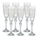 Jg.6 Taças p/Água Cristal Elizabeth Decorada Transpar.200ml
