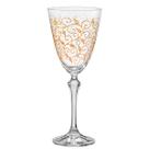 Jg.6 Taças p/Água de Cristal Elizabeth Decorada Dourada 350ml
