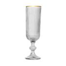Jg.6 Taças p/Champagne Vidro Cameratta Transp.Borda Dour.160ml