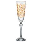 Jg.6 Taças p/Champanhe Cristal Elizabeth Decorada Dourada 200ml