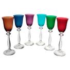 Jg.6 Taças para Licor em Cristal Angela Colors 60ml Jg.6 Taças para Licor em Cristal Angela Colors 60ml