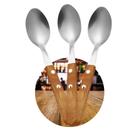 Jg 6 Talher Colher Sopa Inox Cabo Madeira Jantar Restaurante