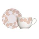 Jg.6 Xícaras com Pires De Porcelana Confetti Blush 240ml