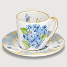 Jg 6 xícaras de café hortênsia - feito à mão - luiz salvador