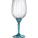 Jg 6pç Taça Vinho Bormioli Rocco Florian Pé Azul Vidro 530ml 22x9x9cm
