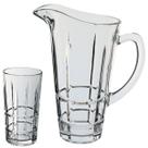 JG 7PÇ JARRA/COPOS PARA REFRESCO ÁGUA SUCO HOME&CO VIDRO 1L/300ml TRANSPARENTE