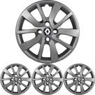 JG Calota Sandero 2014 15 16 17 18 19 20 Aro 14 Prata Metálico com Emblema