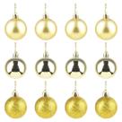 Jg Com 12 Bolas Natalinas Douradas 4cm - Enfeite Natalino