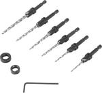 Jg de Brocas de Aço Rápido c/ Escareador 7/64" a 1/4" c/ 8 pçs VONDER