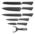 Jg facas c/ 6 pcs aço preto