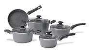 Jg Panelas 5pçs Brinox Ceramic Life Optima Indução Cinza