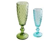 Jg taça de vidro colorido c/ pe 20x6cm 150ml com 6 pçs - Monaliza