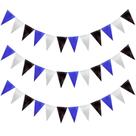 JHZMCRX Kit com 3 Bandeirolas Triangulares com Glitter nas Cores Preto e Azul JHZMCRX Kit com 3 Bandeirolas Triangulares com Glitter nas Cores Preto e Azul