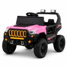 Jipe Carro Carrinho Elétrico 12V com Controle Remoto Som e Luz Vermelho e Rosa
