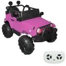 Jipe eletrico c/ controle 12v rosa - importway