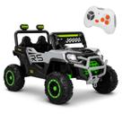 Jipe Force Cinza 12V Carro Elétrico Off-Road Infantil Com Controle Remoto