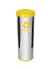 Jj.c27 - lixeira em aço inox com tampa meia esfera pintada 30l