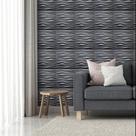 JK Kit 18 Placas 3D 50x50cm Ondas Preta