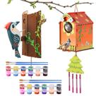 JMMICO Paint Your Own Birdhouses, kits de artesanato de pintura em madeira para crianças, campainha de pica-pau de madeira e casinha de pássaros DIY para uso externo, artes e ofícios para crianças de 8 a 12 anos, presentes para meninas e meninos de 8 a 12 anos