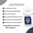 Joelheira Bebê Menino Antiderrapante Tam. 6-12 Criança Com Algodão Foguete Pimpolho Azul Marinho
